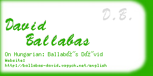 david ballabas business card